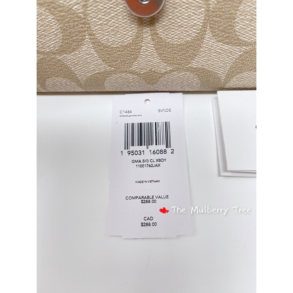 NWT Coach C1484 Gemma Clutch Crossbody In Colorblock Signature Canvas Org $288 - Picture 5 of 9